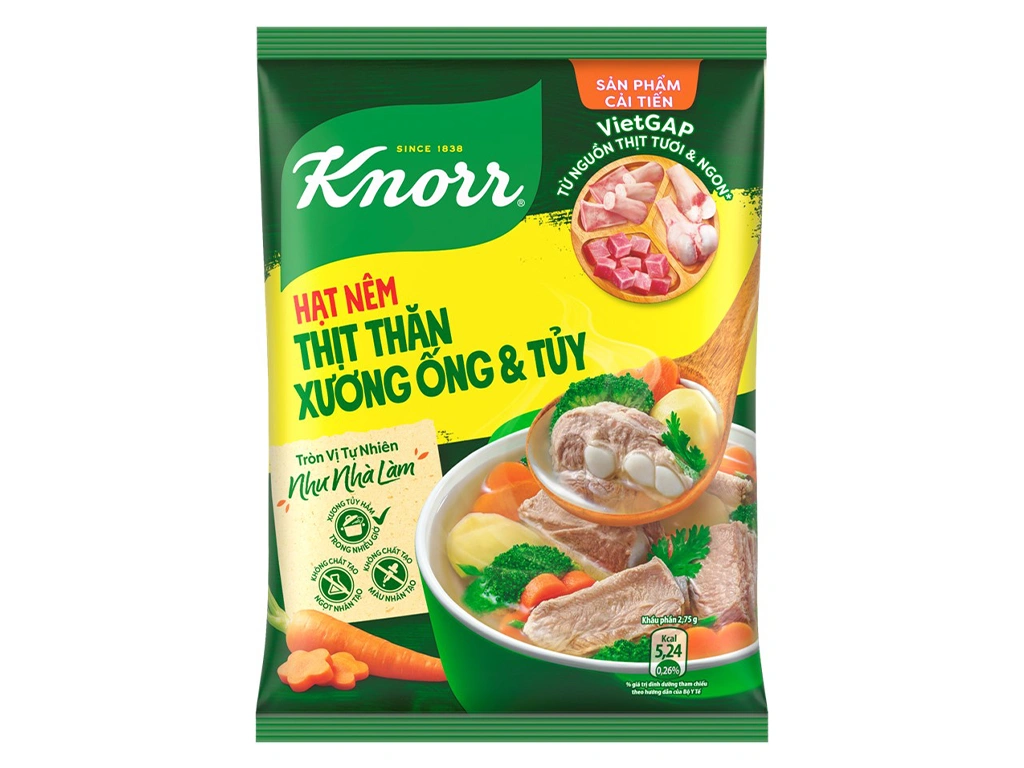 Hạt nêm Knorr thịt thăn, xương ống, tủy gói 900g