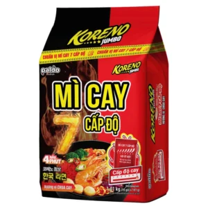 Lốc 10 gói mì cay Koreno Jumbo 7 cấp độ vị chua cay 101g