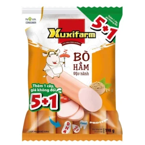Xúc xích vị bò hầm đậu nành Xuxifarm cây 198g
